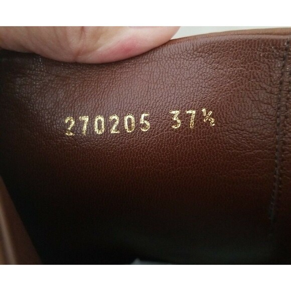 GUCCI Leather Riding Boots Side buckle Brown Sz 37.5 US 6.5 SEE PICTURES USED - Picture 11 of 12